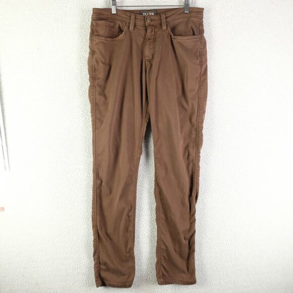 DUER Jeans Mens 32X34 Brown N2X Relaxed Tapered Performance Denim Stretch - Picture 1 of 14